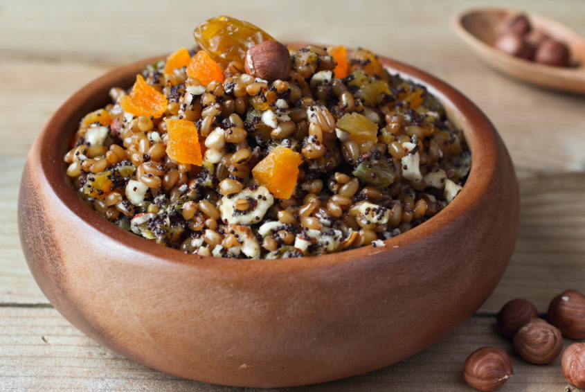 Wheat kutia with poppy seeds on Christmas Eve