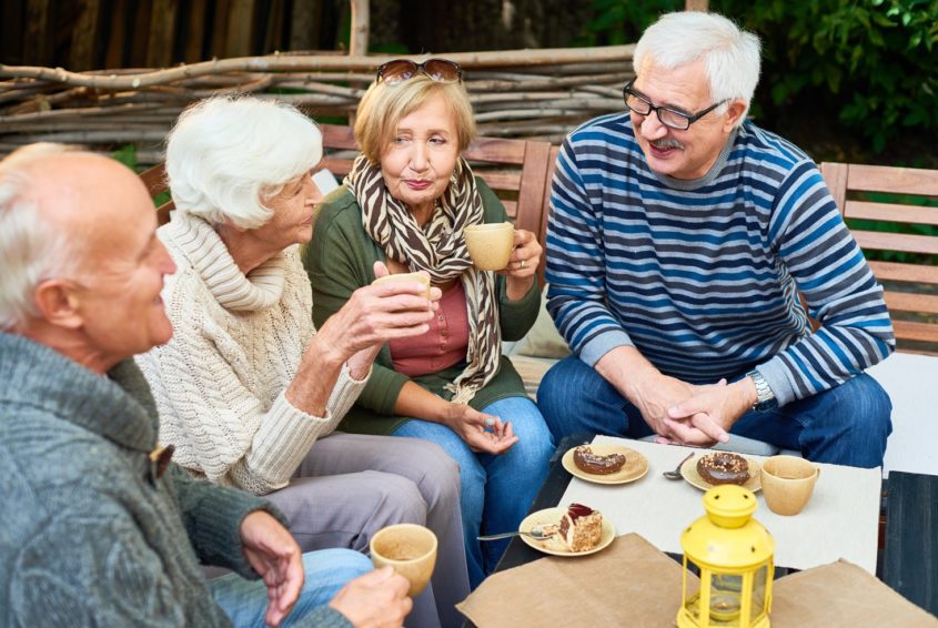 Senior Friends in Cafe