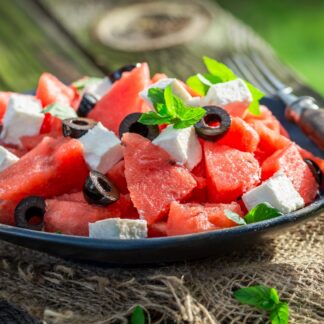 Arbuz i ser feta - sałatka