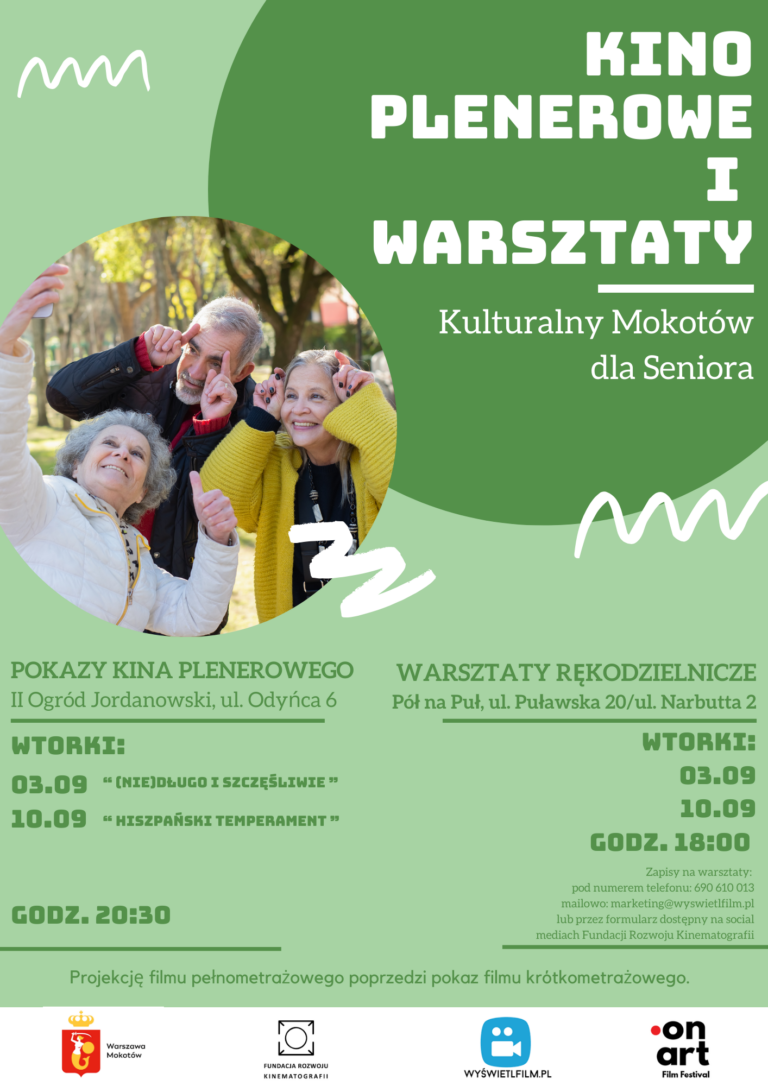 Letnie Pokazy Filmowe i Warsztaty Rękodzielnicze dla Seniorów na Mokotowie
